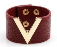 Red Leather Cuff Bracelet