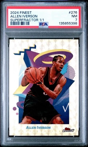 2024 Topps Finest Basketball SuperFractor Allen Iverson #276 PSA 7