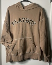 Playboy By Pac Sun Unisex Beige Sweatshirt, Size Medium Playboy Bunny