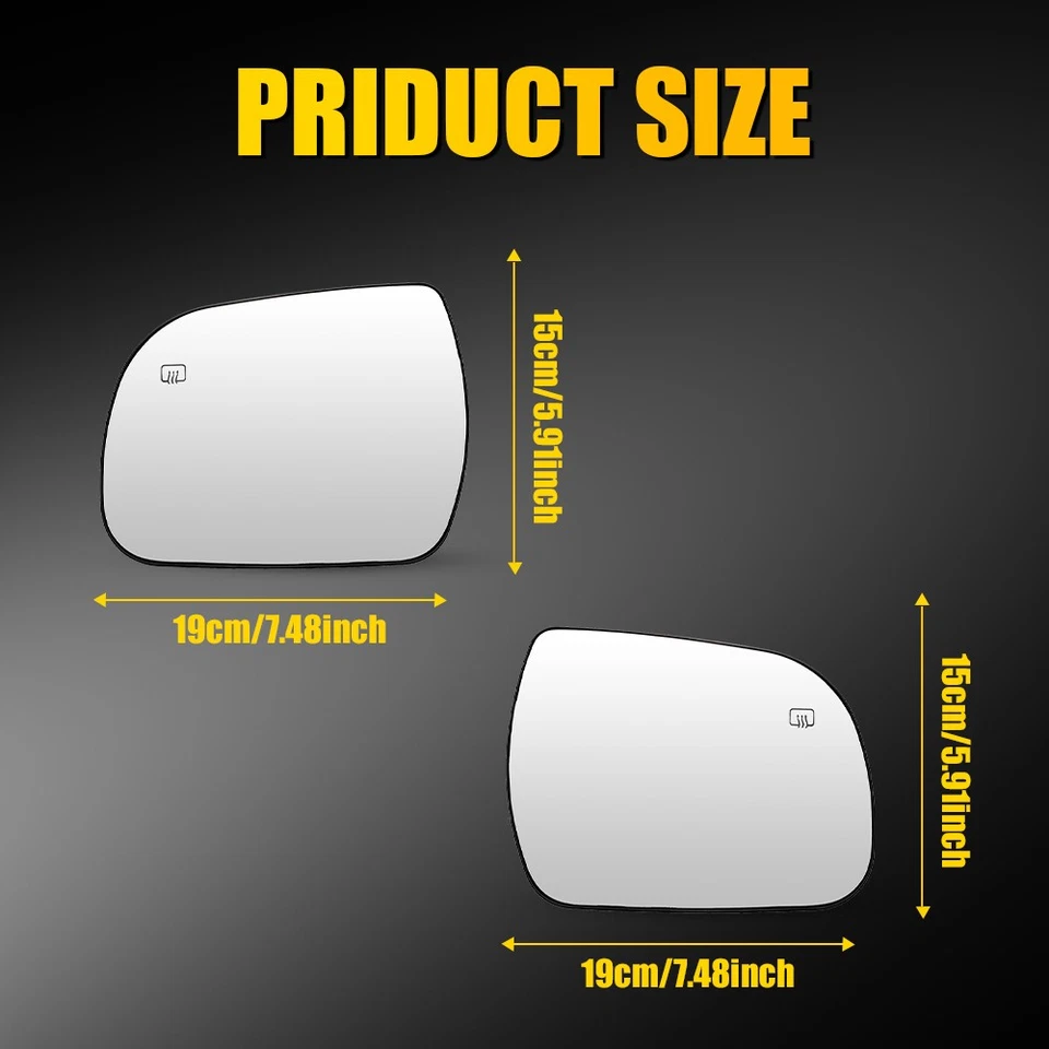 Fit Toyota Sienna 11-2019 Driver&Passenger Side Mirror Power Heated Glass 2-20X - Image 4 of 4