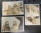 3 small Antique Photographs of WW1 era Airplane Pilots  Military?