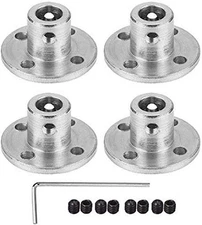 4Pcs 6mm Flange Coupling Connector, Rigid Guide Model Coupler 6mm, Silver 