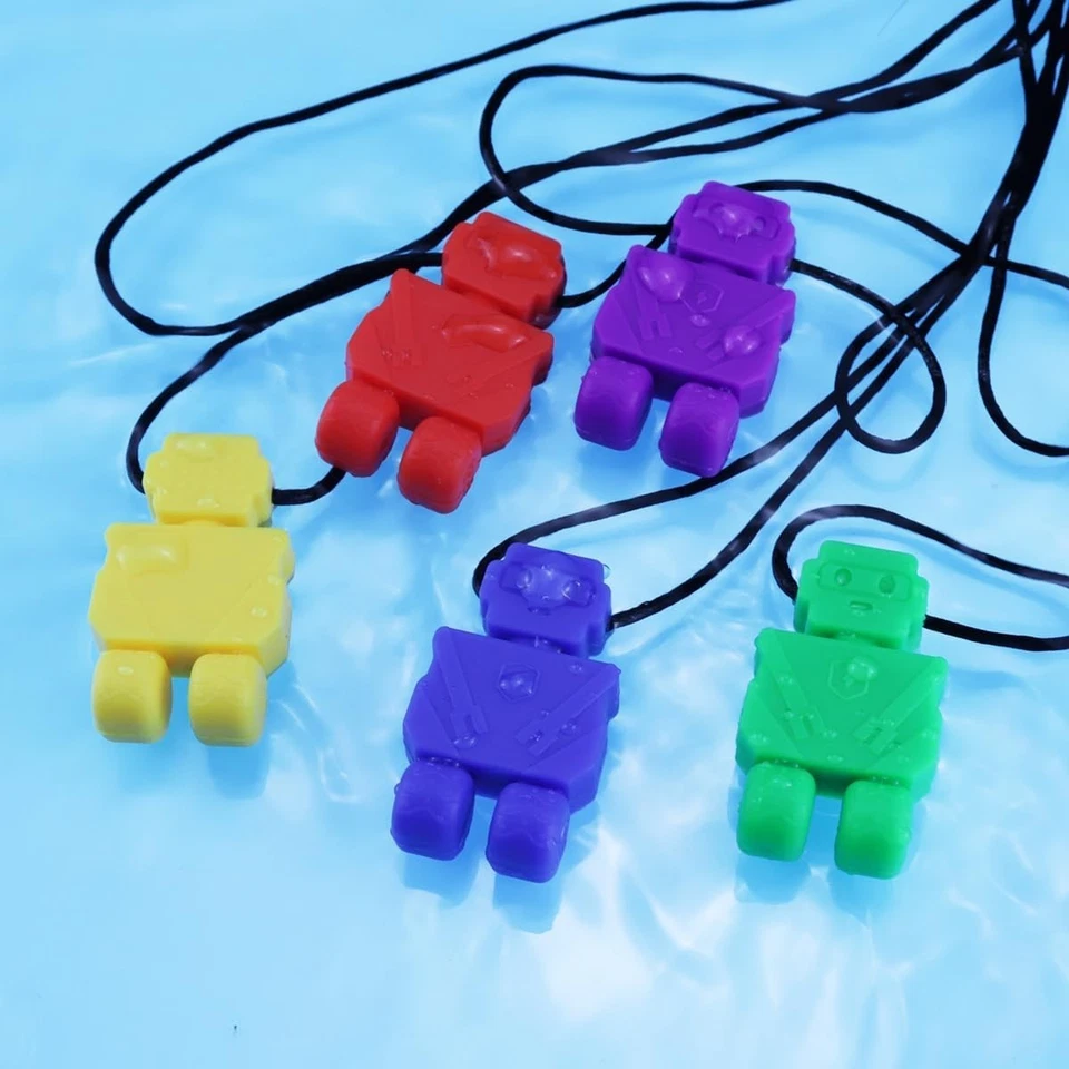 Paquete de 5 collar de masticación sensorial oral, herramienta de masticación sensorial motora, para más de 3 viejos con... Foto 2 de 4