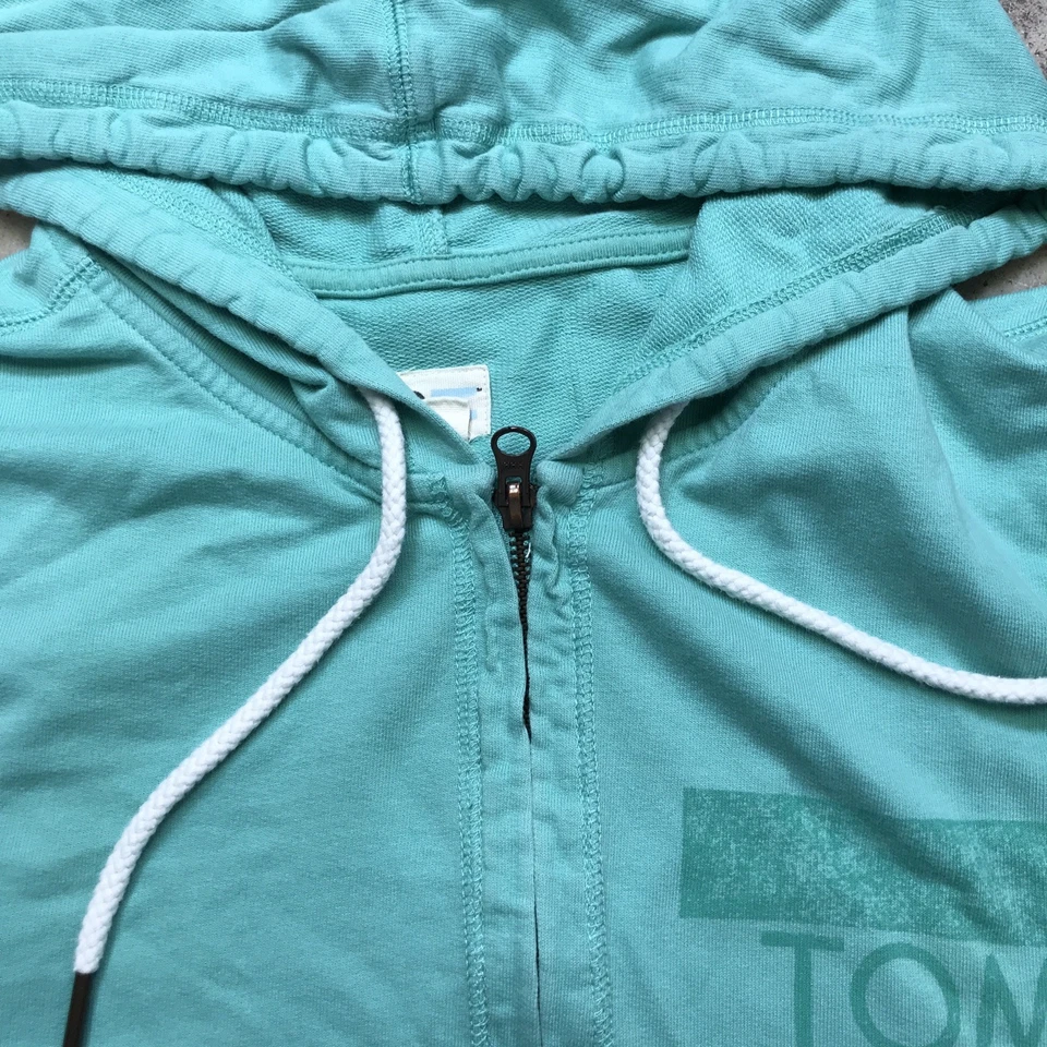 Sudadera con Capucha TOMS Target Colab Cremallera Completa - Para Mujer Talla Mediana Azul Aqua Verde Foto 3 de 4