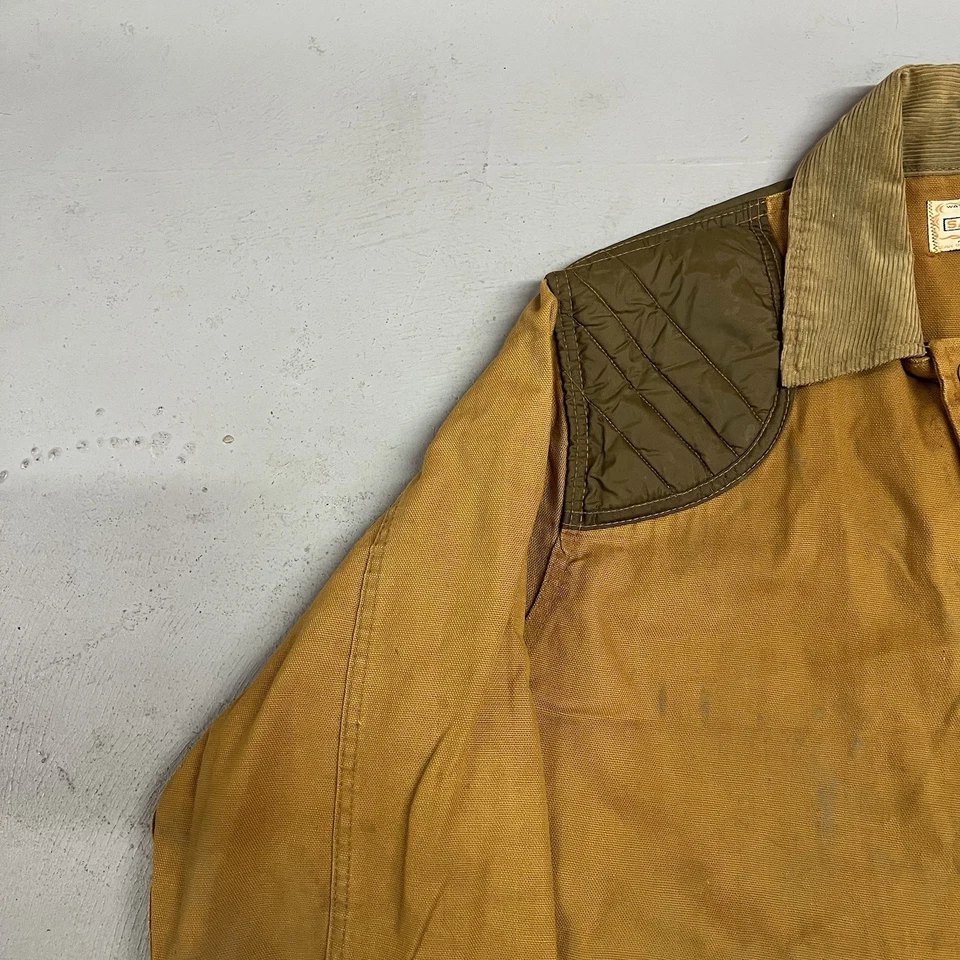 Vintage SafTBak Bird Hunting Shooting Jacket Brown Contrast Corduroy Men's Sz L - Image 4 of 4
