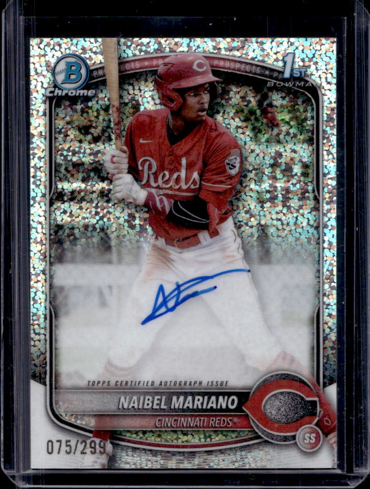 2025 Bowman Naibel Mariano Chrome Auto Speckle Refractor 1st #75/299