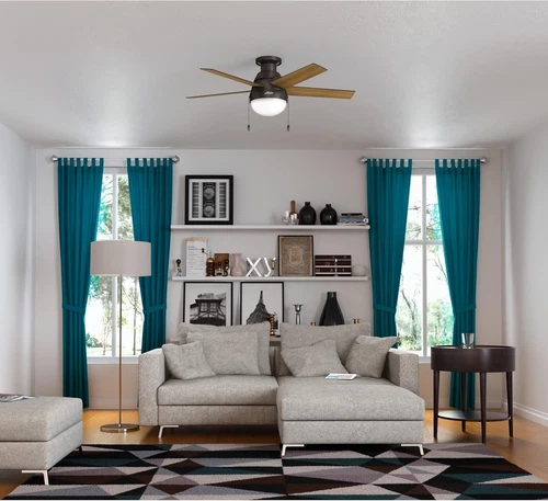 Hunter Anslee 46 Inch Low Profile Ceiling Fan with LED Light and Pull Chain C... - Picture 6 of 15