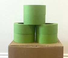 24 Rolls 2"X 60 YRDS Green Painters Masking Tape QUICK SHIP. USA Made. BLEMS