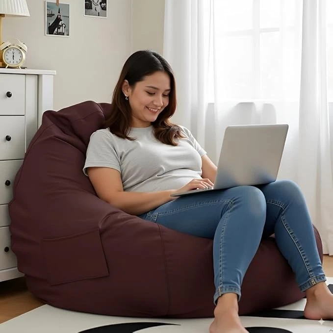 Funda sofá silla Bean Bag e imitación cuero para vivir XXXL sin relleno Foto 2 de 4