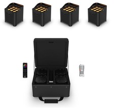 Chauvet Freedom Par Q9 X4 4 Wireless DMX Battery Wash lights Bag RFC-XL Remote