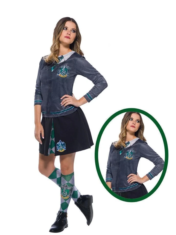 Licencia Damas Harry Potter Slytherin Disfraz Top Verde Libro Semana Camisa Foto 2 de 4