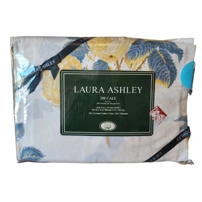 Laura Ashley Full Fitted Sheet Alba Roses Yellow 50% Cotton 50% Polyester 