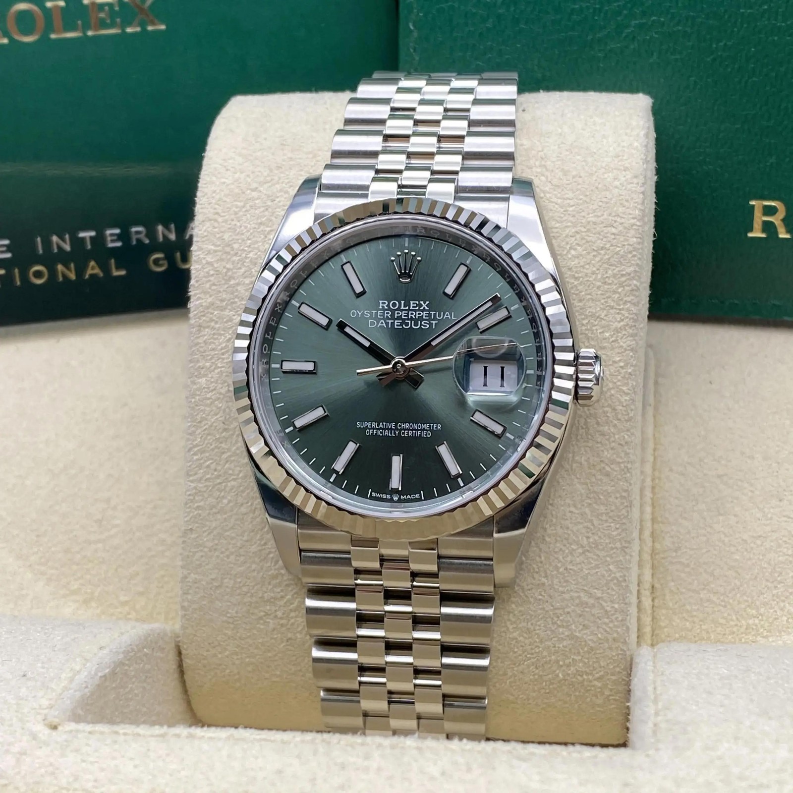 Rolex Datejust 36mm 126234 Steel Mint Green Index Dial Automatic Watch B&P 2025 image 2
