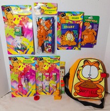 10 vtg GARFIELD School Stationery Set BACKPACK Pencils ERACER Sharpener SCISSORS