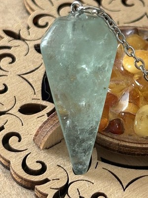 Natural Fluorite Cone Pendulum - Balance & Clarity