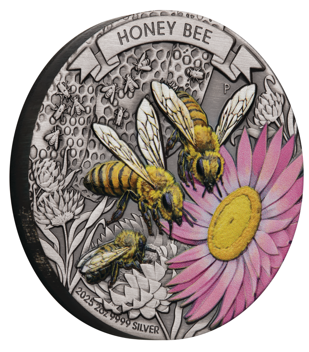 2025 HONEY BEE 2oz .9999 Silver Antiqued Colored $2 Coin | eBay
