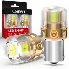 Lasfit LED Rear Turn Signal Light Bulbs 1156 7506 5008 Pure Red Super Bright 2X