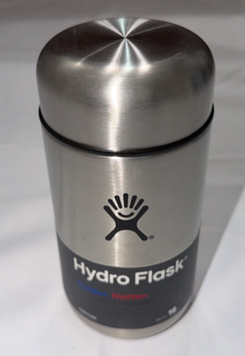 #ad Hydro Flask 18 oz Food Flask Silver Insulated Food Container Screw Lid NWT $44.99
