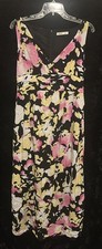 Women’s Old Navy Size 8 Sleeveless Long Maxi Beach Sun Dress Floral Pink Yellow 