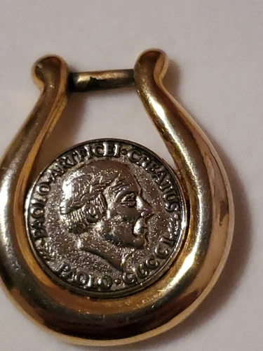 Ciondolo moneta Paolo Gucci tono oro