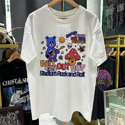 Fall Out Boy Happy Music For Sad People vtg white t-shirt QT7517