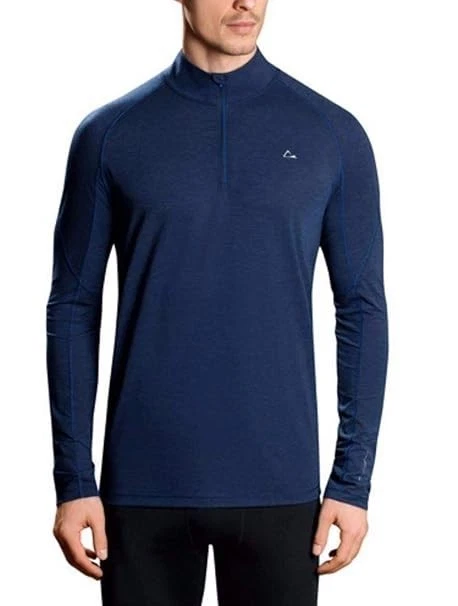Merino Blend By Paradox Men Baselayer quarter zip pullover XL Navy A004241