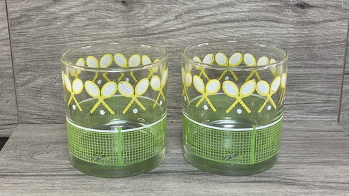 Vintage Libbey J. Scott Tennis Racket Lowball Whiskey Glasses HTF Barware 2pcs - Picture 17 of 17