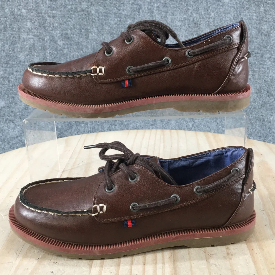 Tommy Hilfiger Zapatos Jóvenes 2 Niños Greg Con Cordones Barco Sin usar, en caja Tenis Marrón Oscuro Foto 2 de 4
