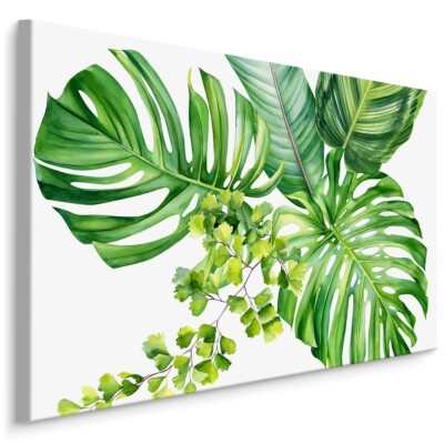 CANVAS Leinwand Bilder XXL Wandbilder Kunstdruck Flur BLÄTTER Tropen grün 1744