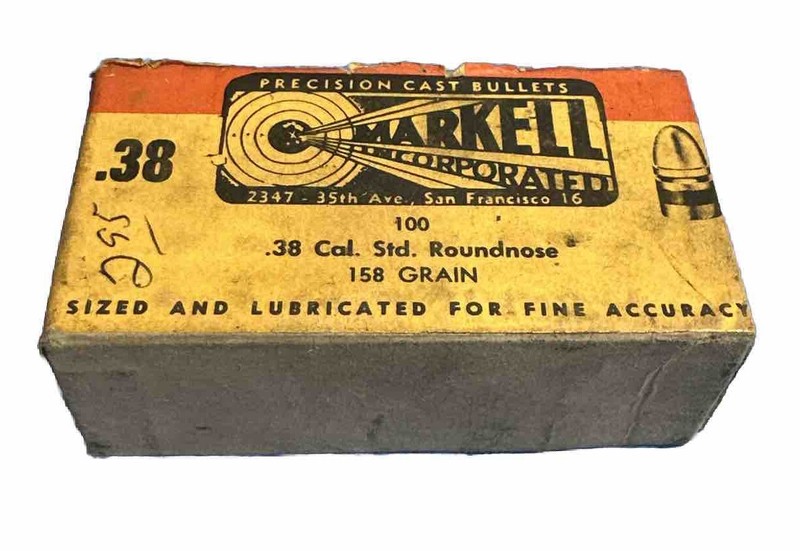 Antique Vintage Markell Bullet Box .38 Caliber 158 Gr RN