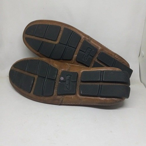 Clarks Ashmont Race Driving Loafers-Size 8-100% Leather-Cushion Ortholite - Picture 6 of 9