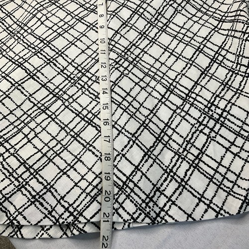 Merona Skirt Womens Size 10 A Line  100% Linen Lined Black White Side Zip - Picture 3 of 8