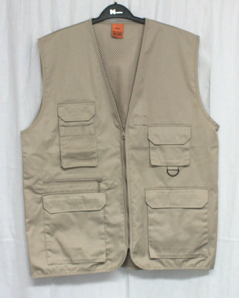 New Result Work-Guard Mens Large Multi Cargo Pocket Vest Outdoor Waistcoat