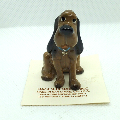 Figura de perro Hagen Renaker Bloodhound 1 7/8 pulgadas de alto marrón NUEVO - Imagen 5 de 6
