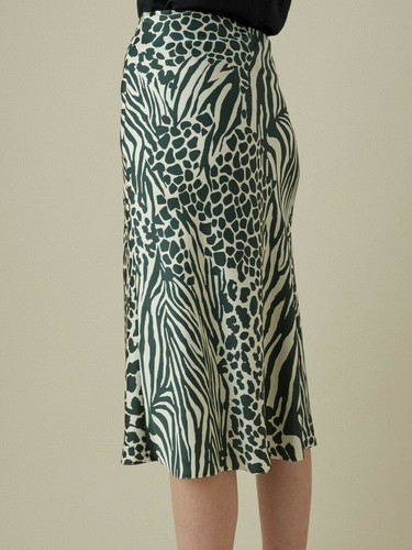Karen Millen SE070 Animal Print A Line Pencil Knee Length Midi Skirt UK 6 To 16 - Picture 3 of 3