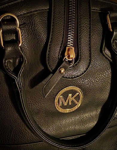 Michael Kors Black Leather Handbag/Purse - Gold Hardware - Picture 2 of 10