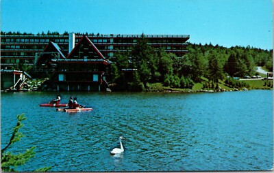 View from the Water at Snow Lake Lodge Mount Snow Vermont Vintage Postcard