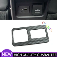 Rear USB Socket Switch Cover Strip For Chevrolet Blazer 19-21 Steel Carbon Fiber