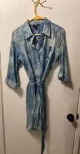 Women NWT "AGB" blue button up shirt dress w/belt Size 2 Reg. $59.99