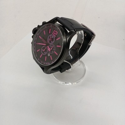 Cogu Black Band Analog Automatic Chronograph Watch Wristwatch Used Japan F/S