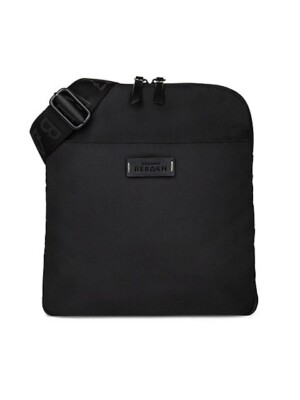 BUGATTI Reborn Crossbody Slim Bag Zip-Around Nylon Guitar Strap Zip Black RFID