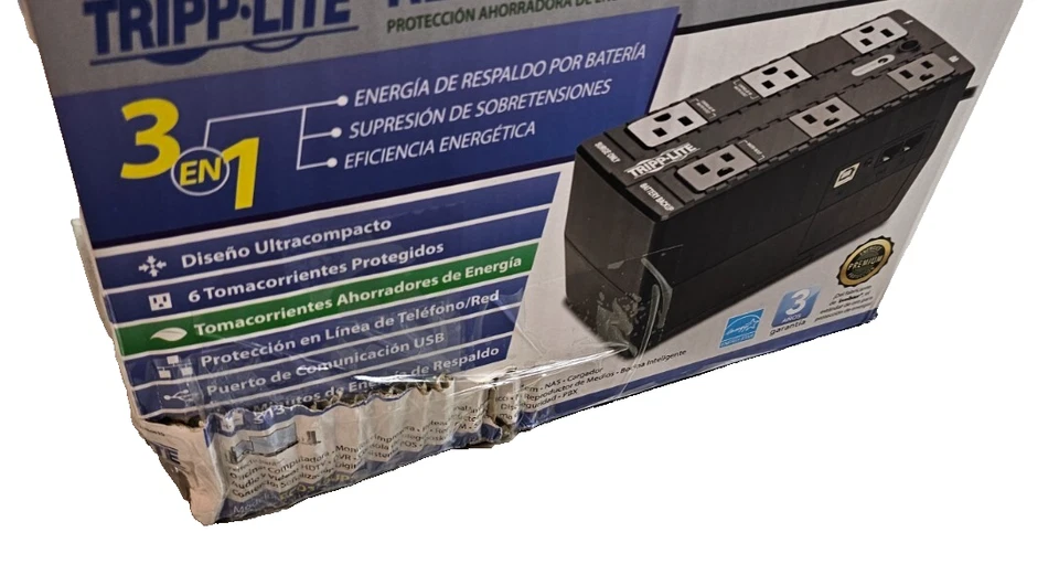 Tripp Lite ECO350UPS 120V 210W 350VA 180W Energy-Saving Standby UPS 6 Outlet - Image 3 of 4