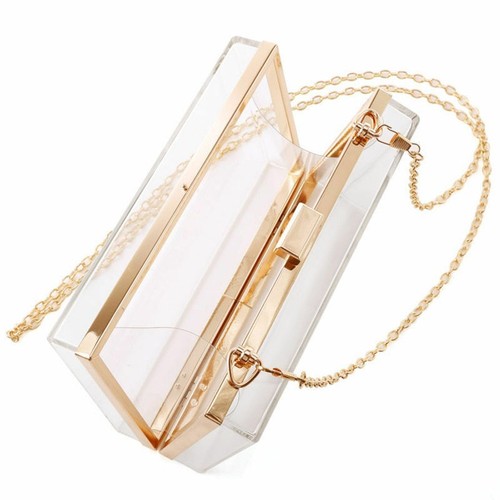 Acrylic Clear Transparent Evening Clutches Shoulder Bag Handbag for Women Ladies - Picture 11 of 12
