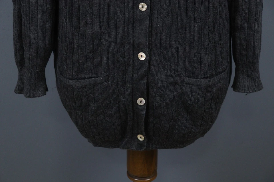 Pringle of Scotland Gray 100% Wool Long Sleeve Button Cardigan Sweater Size M - Image 3 of 4