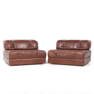 Wittmann Atrium Mid Century Austria Modular Lounge Chairs - Pair