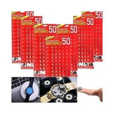 50 X ASSORTED Watch Cell Batteries AG1 AG3 AG4 AG10 AG12 AG13 for Toys, Watches