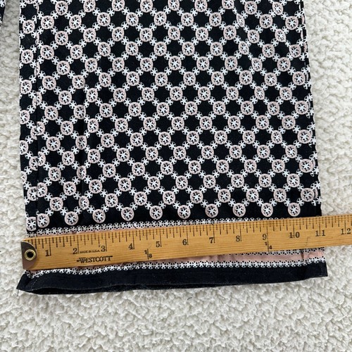 Max Studio S Dot Print Black Elastic Waist Stretch Silky Pants Flare Y2K - Picture 5 of 9
