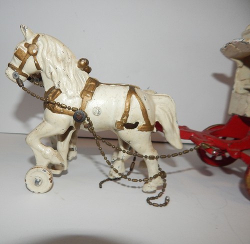 Kenton Cast Iron Overland Circus Horse Drawn Calliope. 2 Horses and one Rider - Picture 3 of 10