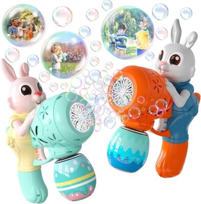 2er Pack Seifenblasenpistolen für Kinder Kaninchen Seifenblasenmaschine für Kleinkinder