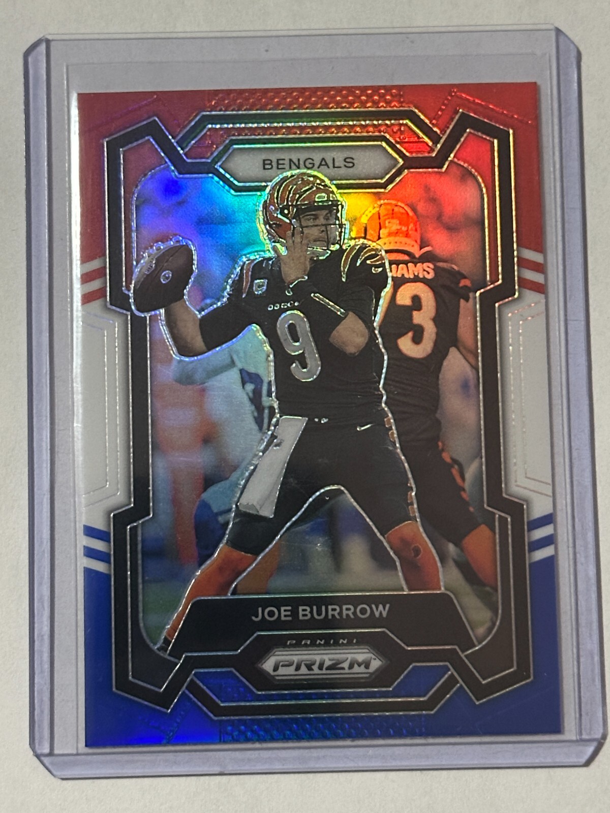 2023 Panini Prizm #57 Joe Burrow - Cincinnati Bengals Red White Blue